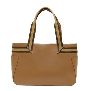 GUCCI Sherry Line Tote Bag Leather Beige Brown 73983 ar10000