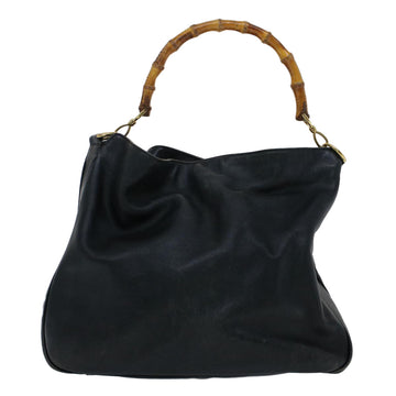 GUCCI Bamboo Shoulder Bag Leather 2way Black ar10030B