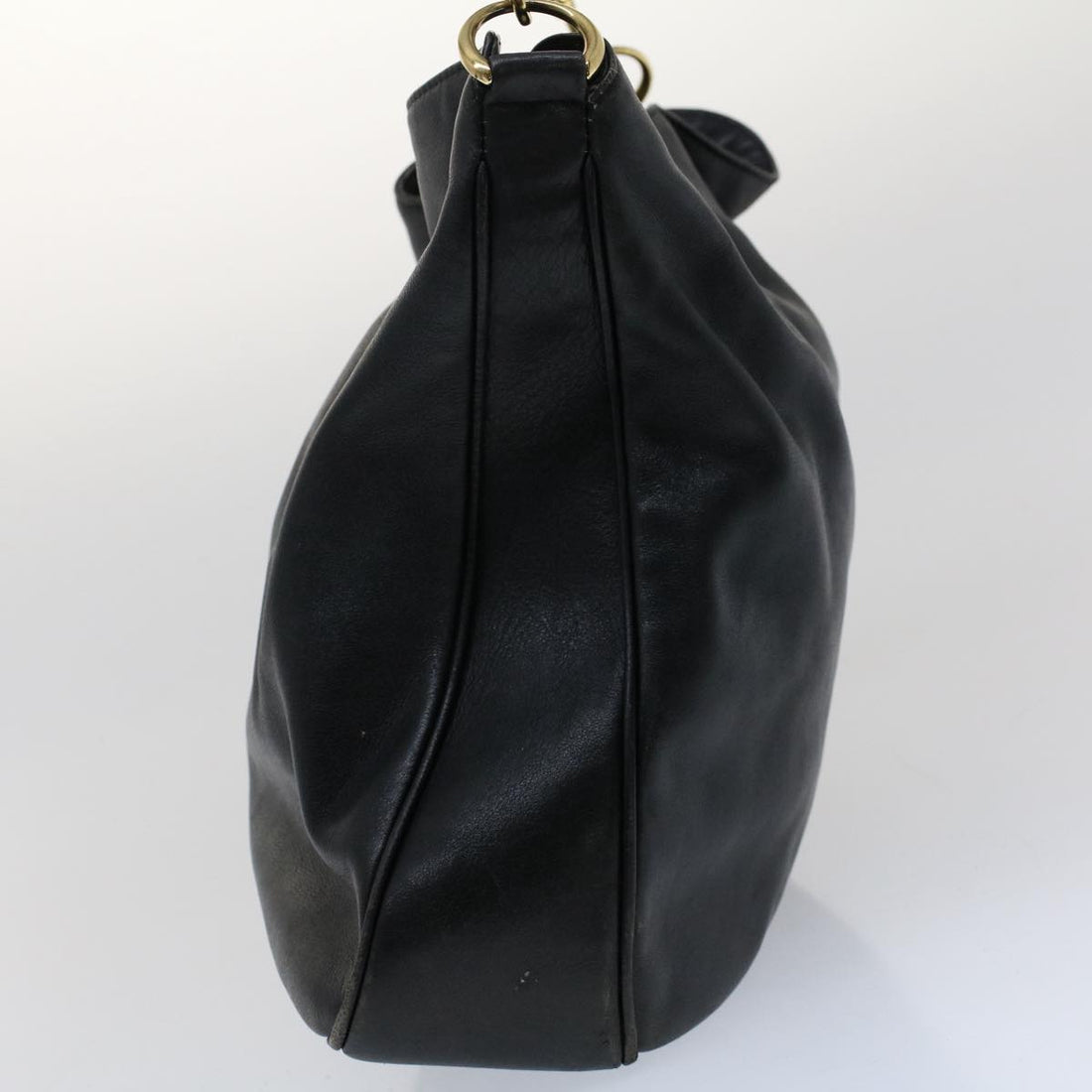 GUCCI Bamboo Shoulder Bag Leather 2way Black ar10030B