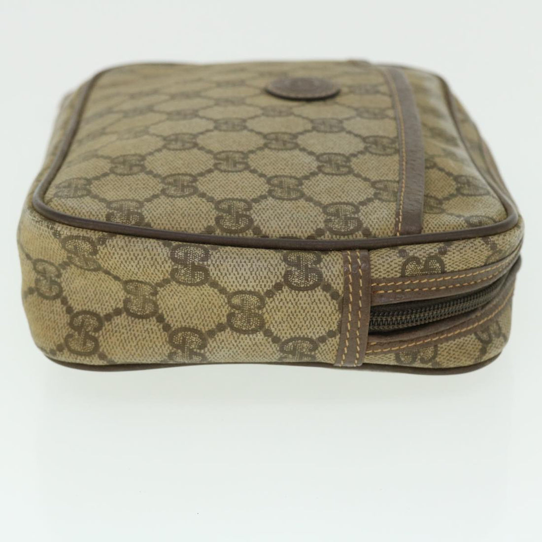 GUCCI GG Canvas Clutch Bag PVC Leather Beige 014.58.0128 ar10041B