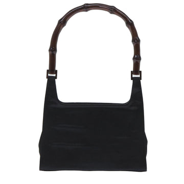 GUCCI Bamboo Shoulder Bag Nylon Black 000.0822 ar10047B
