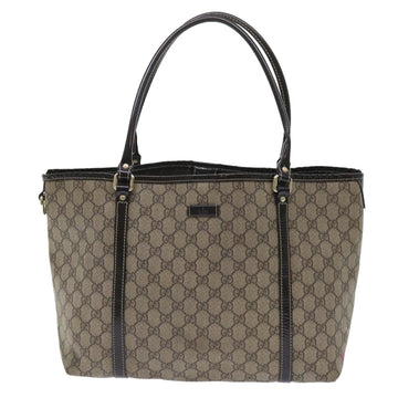 GUCCI GG Canvas Tote Bag PVC Leather Beige 197953 ar10063