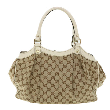 GUCCI GG Canvas Hand Bag Beige 211944 ar10073