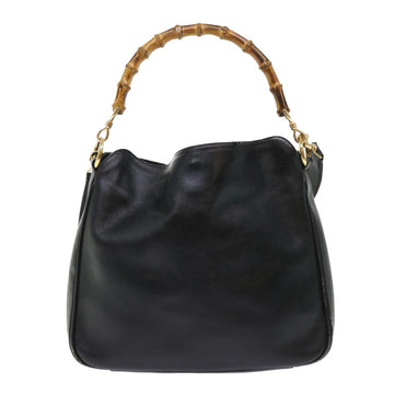 GUCCI Bamboo Shoulder Bag Leather 2way Black ar10104