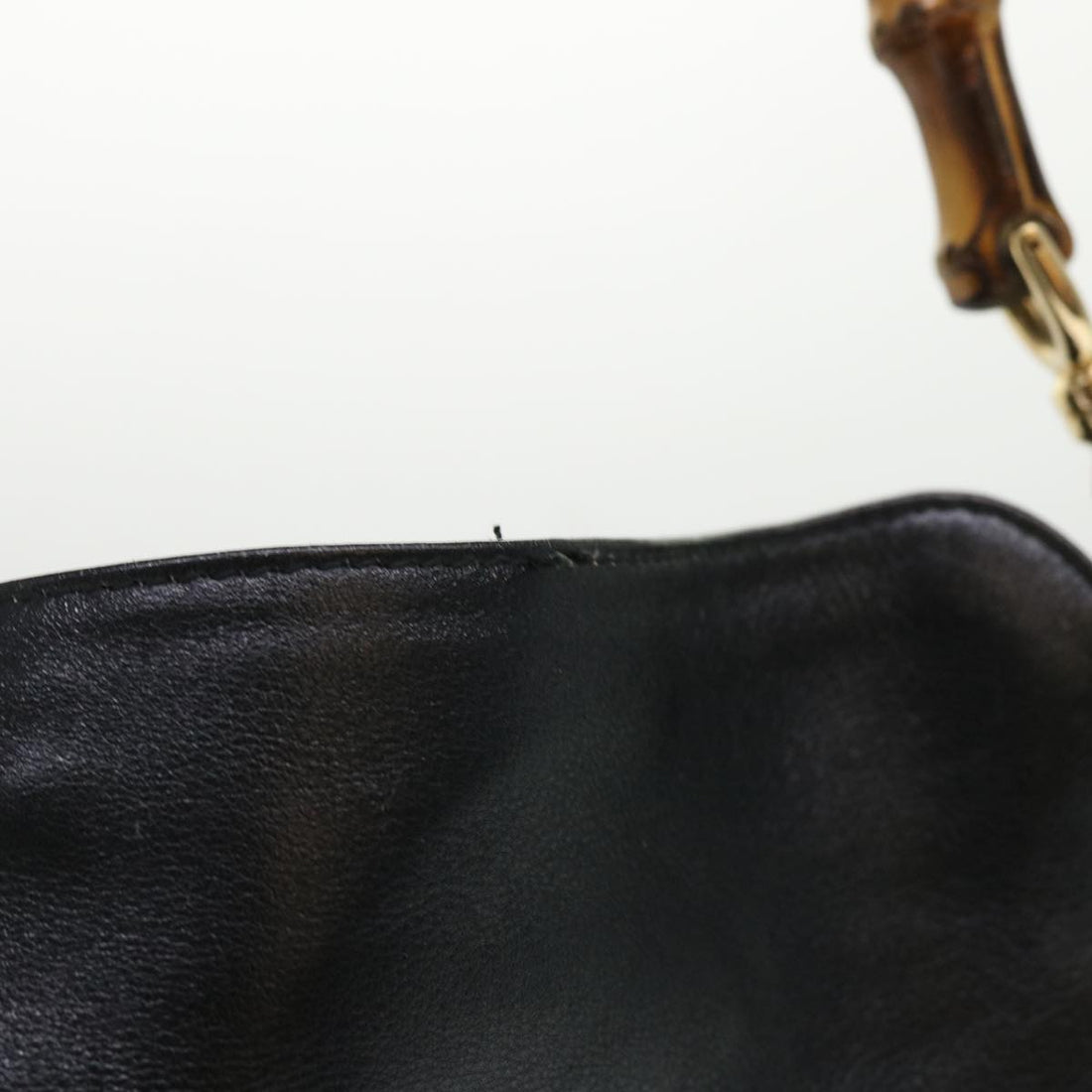 GUCCI Bamboo Shoulder Bag Leather 2way Black ar10104