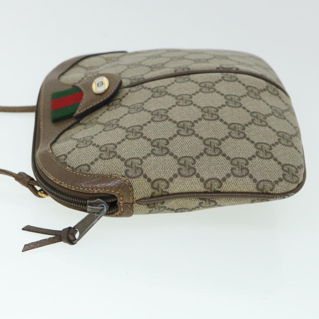 GUCCI GG Canvas Web Sherry Line Shoulder Bag Beige Red 904 02 047 ar10172