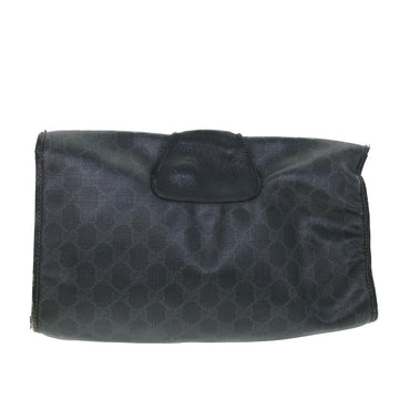 GUCCI GG Canvas Web Sherry Line Clutch Bag Black Red Green ar10175