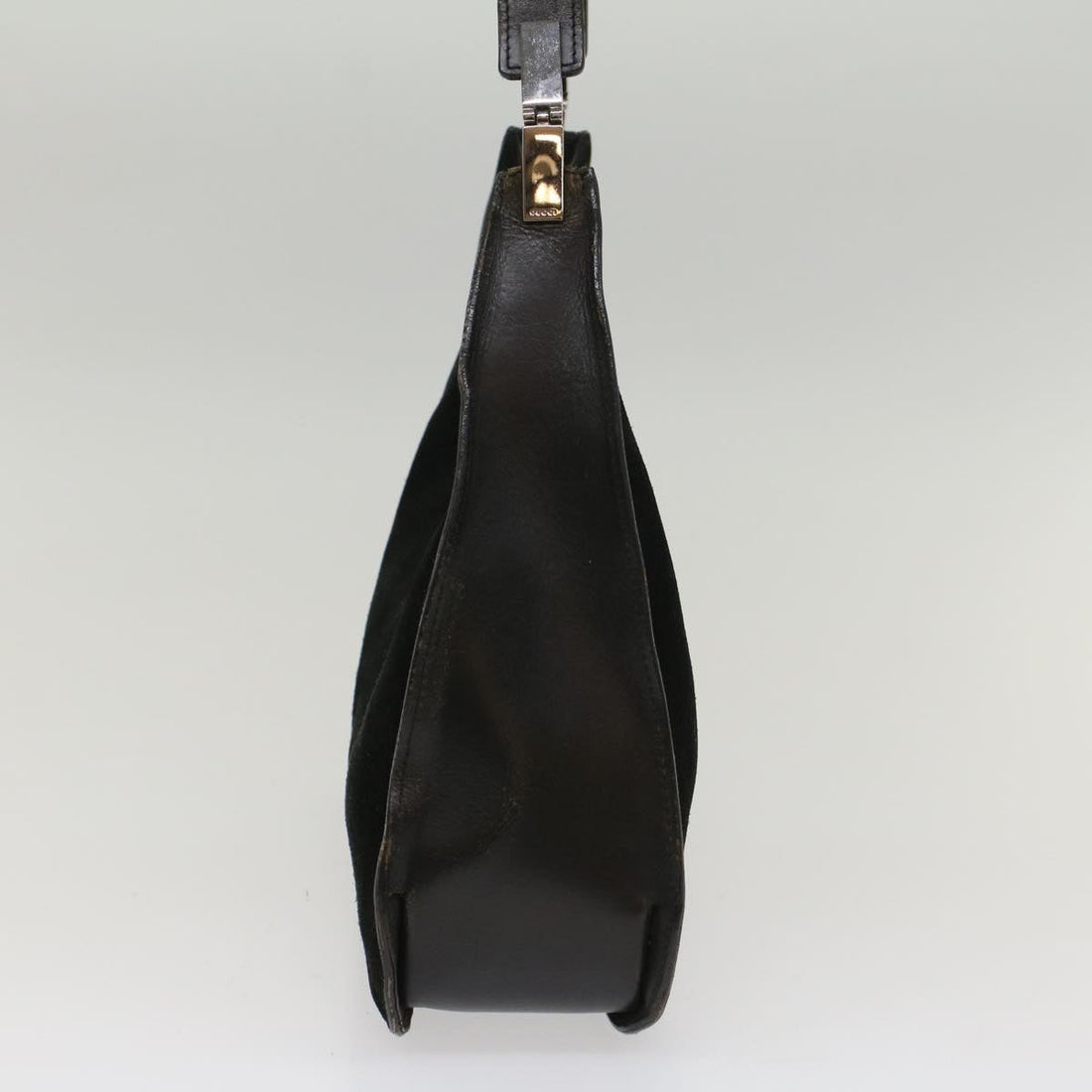 GUCCI Shoulder Bag Suede Leather Black ar10182