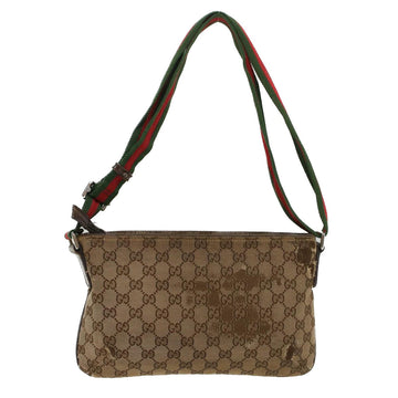 GUCCI GG Canvas Web Sherry Line Shoulder Bag Beige Red Green 189749 ar10203