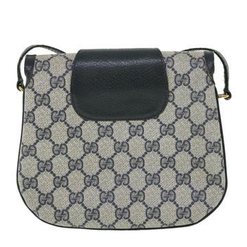 GUCCI GG Canvas Shoulder Bag PVC Leather Gray Navy 10 02 031 ar10216