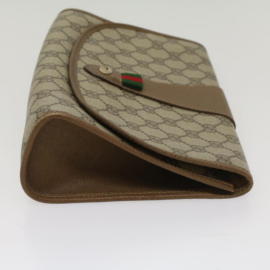 GUCCI GG Canvas Web Sherry Line Clutch Bag Beige Red 89 01 030 ar10304