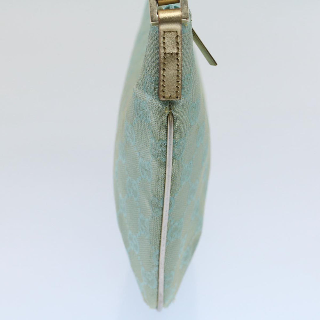 GUCCI GG Canvas Shoulder Bag Light Blue Gold ar10312