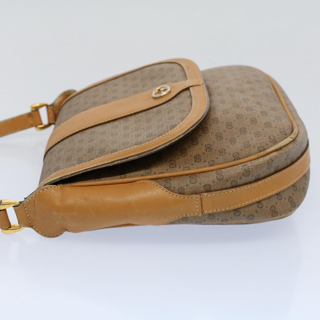 GUCCI Micro GG Canvas Shoulder Bag PVC Leather Beige 001 115 4425 ar10321