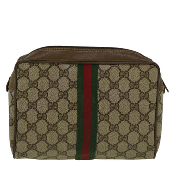 GUCCI GG Supreme Web Sherry Line Clutch Bag Beige Red 89 01 012 ar10679