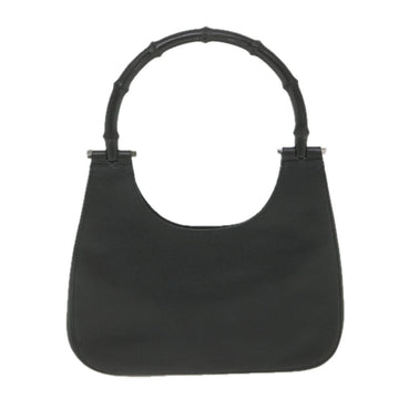 GUCCI Bamboo Shoulder Bag Leather Black ar10691