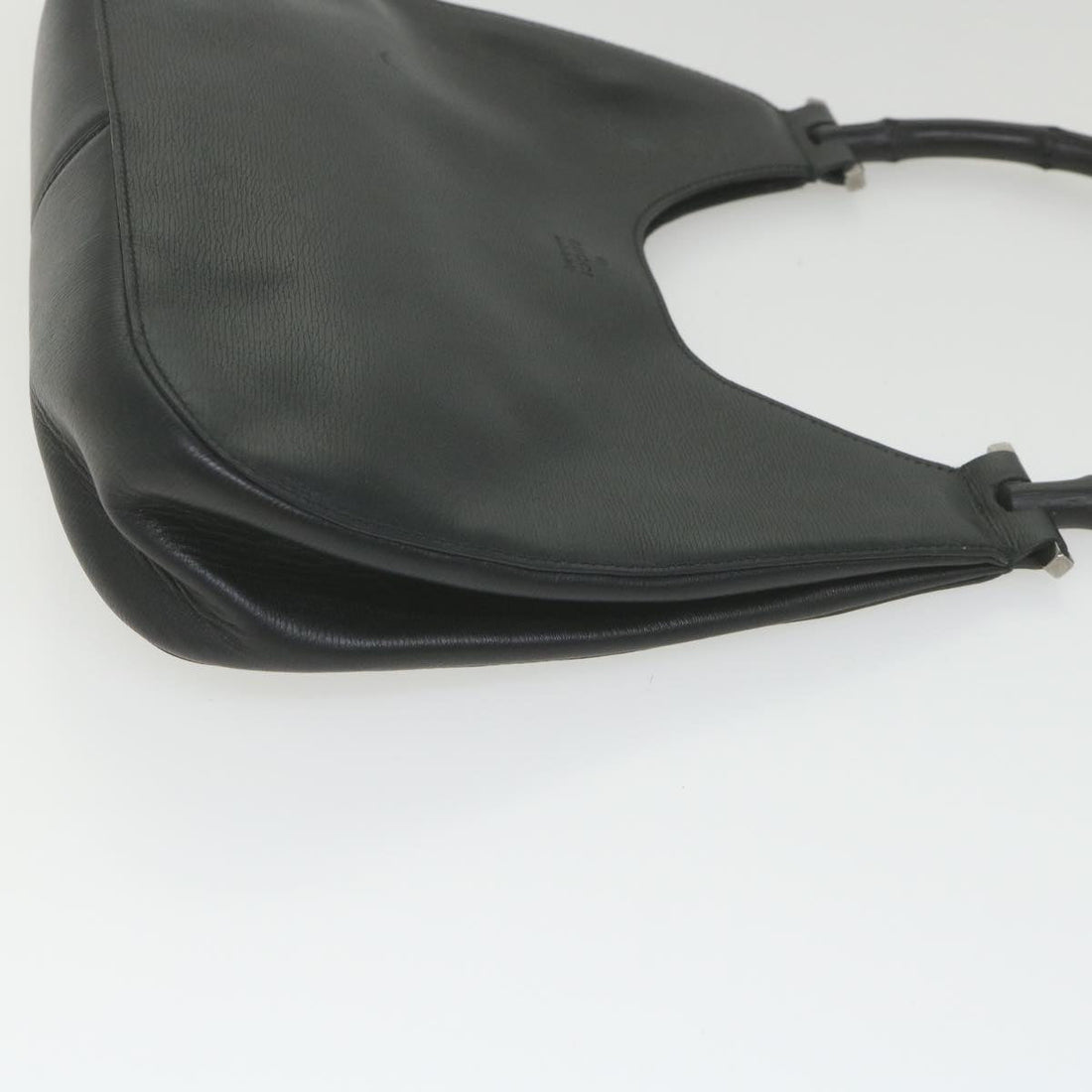 GUCCI Bamboo Shoulder Bag Leather Black ar10691