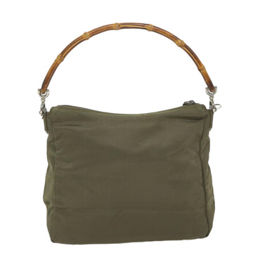 GUCCI Bamboo Shoulder Bag Nylon Khaki 000 0509 200159 ar10785
