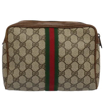 GUCCI GG Supreme Web Sherry Line Clutch Bag Beige Red Green 98 69 ar10859
