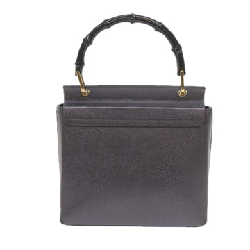 GUCCI Bamboo Hand Bag Leather Gray 001 3444 1887 ar10952B