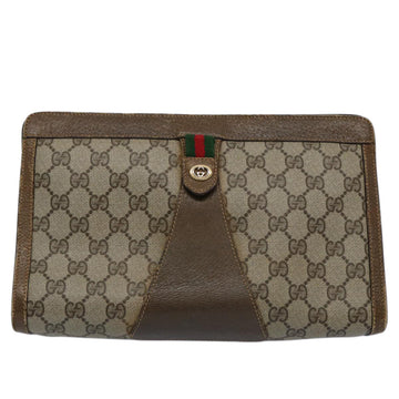 GUCCI GG Supreme Web Sherry Line Clutch Bag Beige Red 89 01 033 ar11009