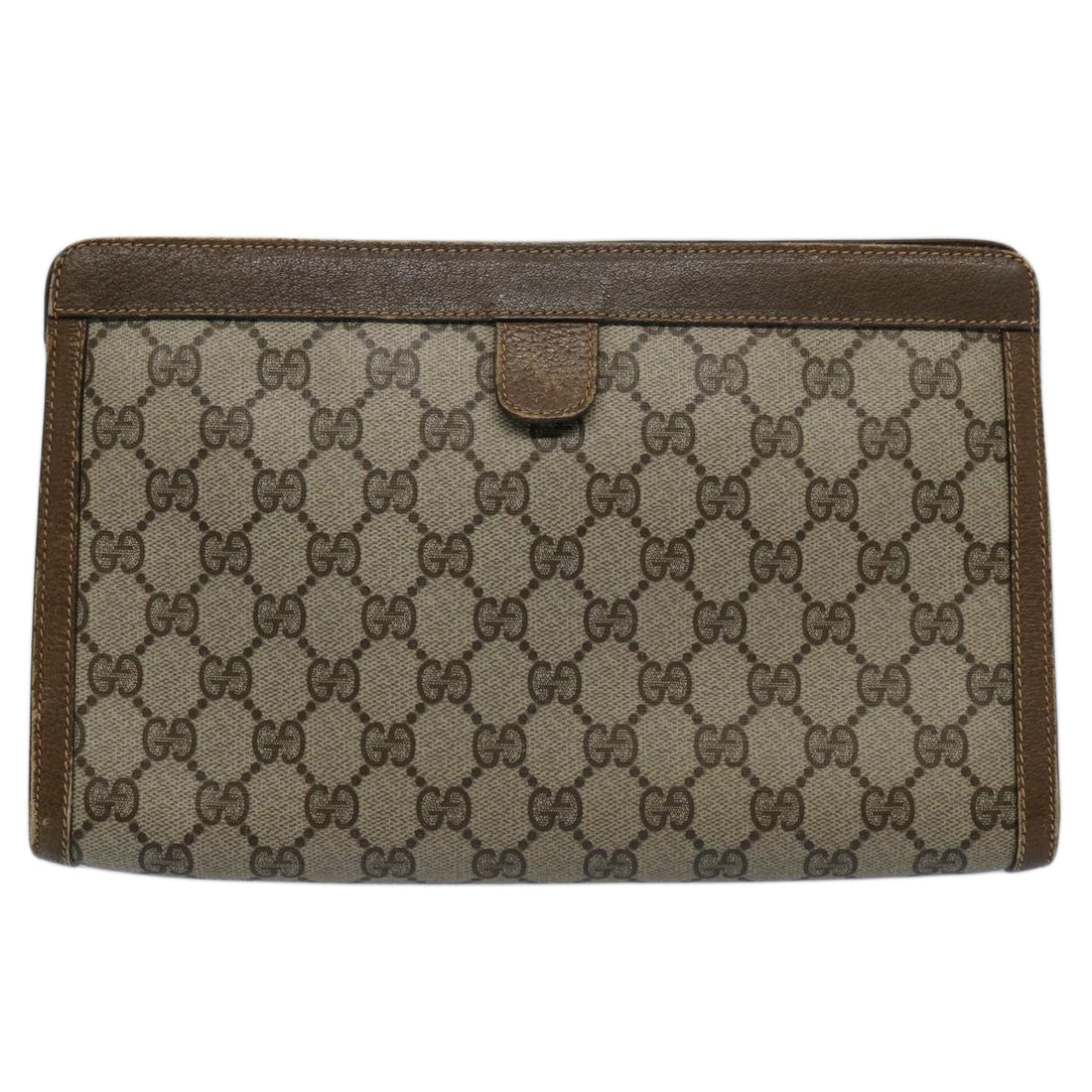 GUCCI GG Supreme Web Sherry Line Clutch Bag Beige Red 89 01 033 ar11009