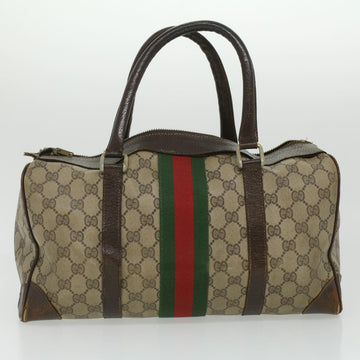 GUCCI GG Canvas Web Sherry Line Hand Bag 2Set Beige Red Green ar8498