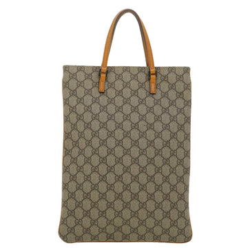 GUCCI GG Canvas Hand Bag PVC Leather Beige Orange 117551 ar8725