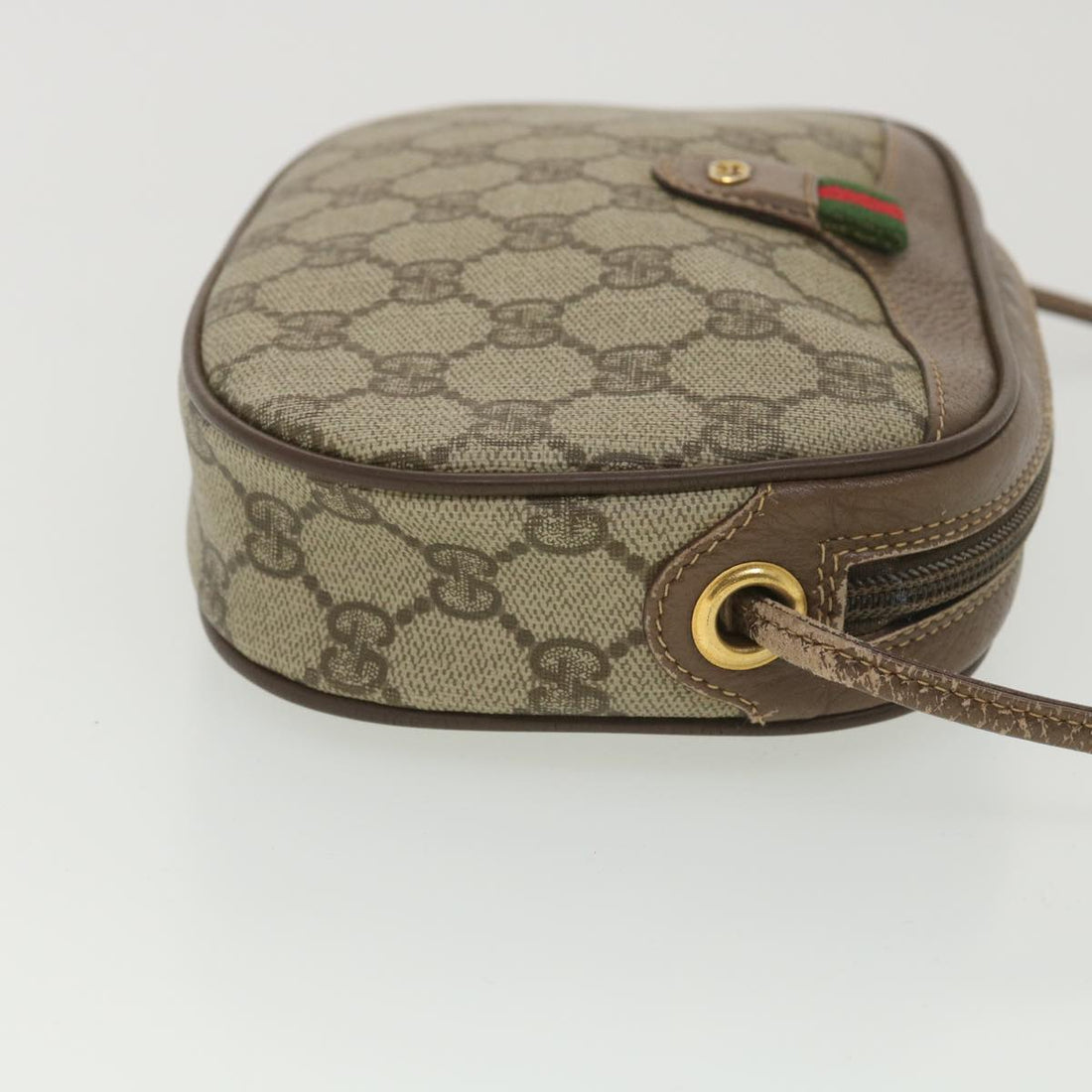 GUCCI GG Canvas Web Sherry Line Shoulder Bag Beige Red 007.754.6112 ar9145