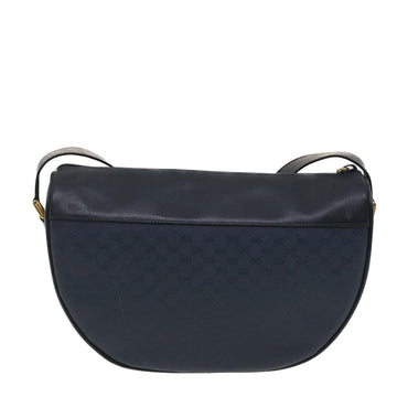 GUCCI Micro GG Canvas Shoulder Bag PVC Leather Navy ar9247