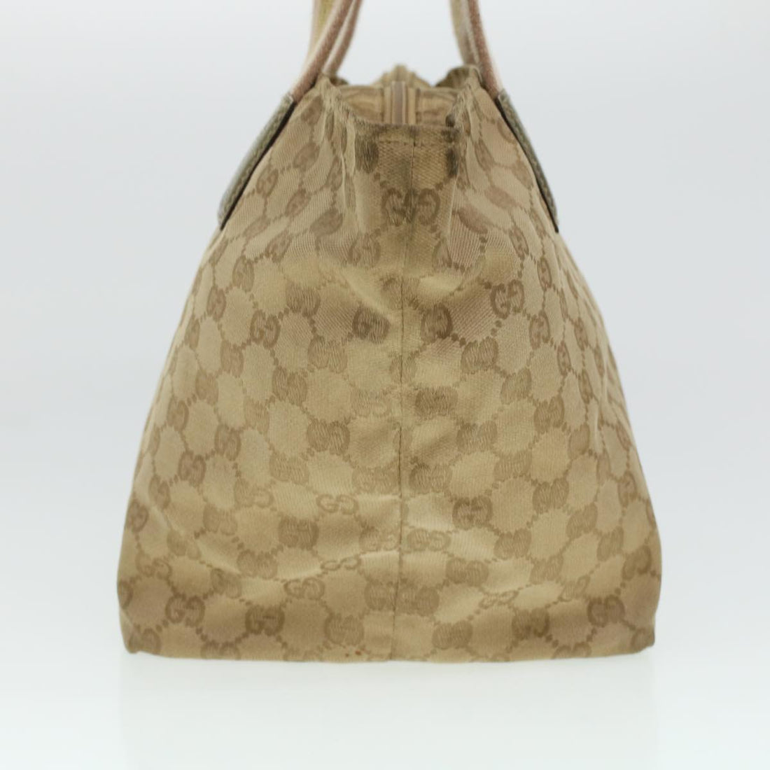GUCCI GG Canvas Sherry Line Tote Bag Beige Green Pink 131230 ar9406