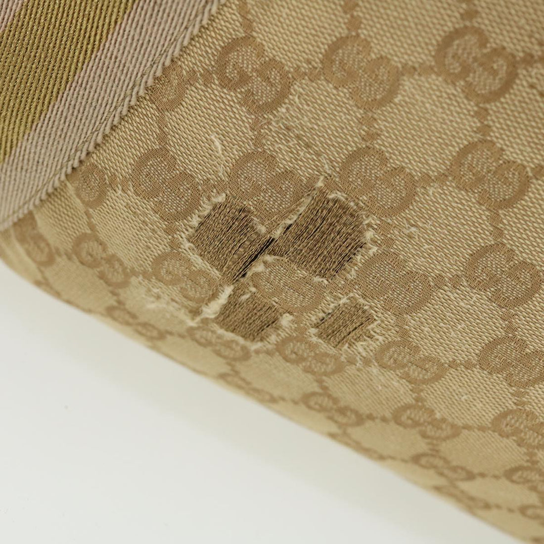 GUCCI GG Canvas Sherry Line Tote Bag Beige Green Pink 189669 ar9408