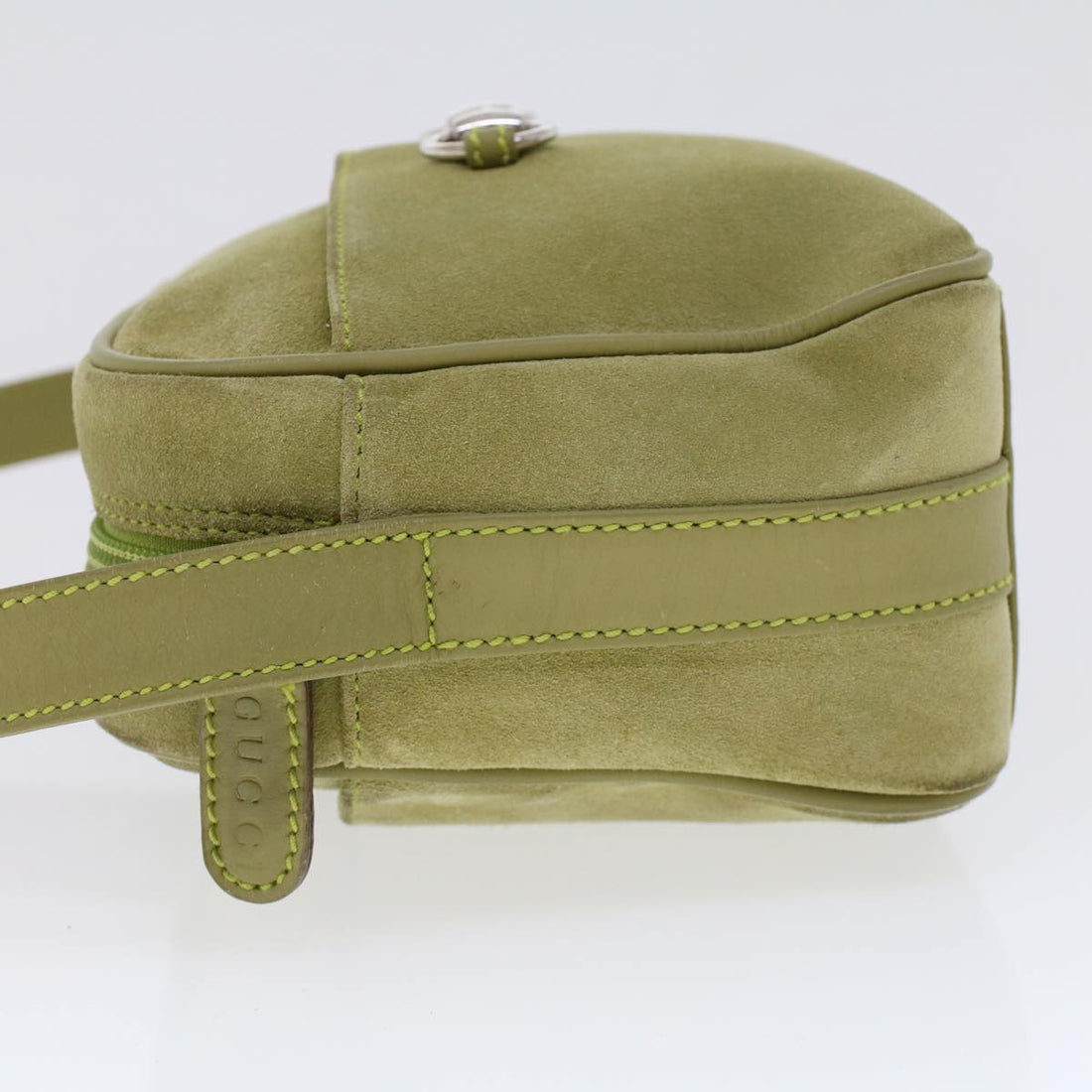 GUCCI Shoulder Bag Suede Green 007•3444•0221 ar9684B