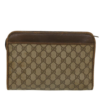 GUCCI GG Canvas Clutch Bag PVC Leather Beige 97.01.037 ar9696B