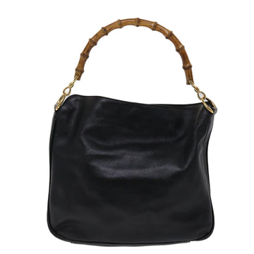 GUCCI Bamboo Shoulder Bag Leather Black 001.0166.1638 ar9913B