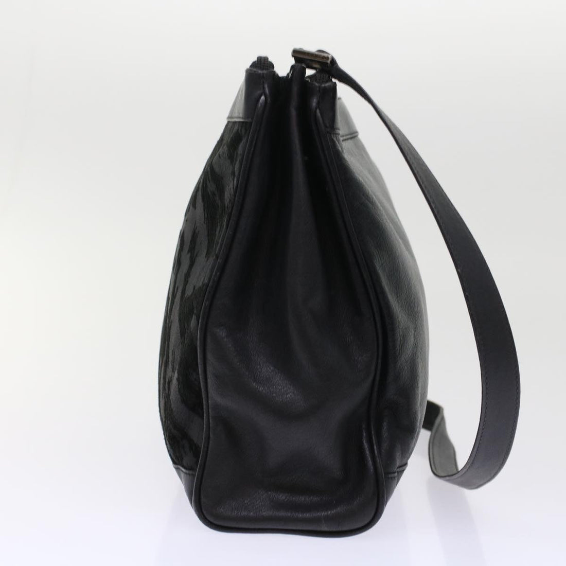 GUCCI Shoulder Bag Suede Leather Black ar9974