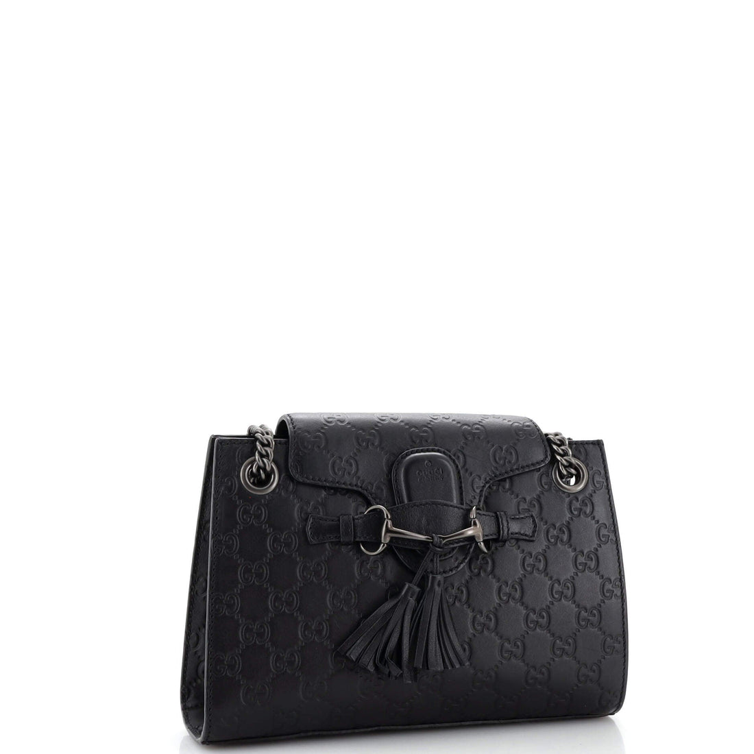 Emily Chain Flap Shoulder Bag Guccissima Leather Small