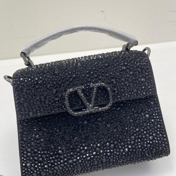 Makersluxe - Crystal Mini Sequin Top Handle Bag Black