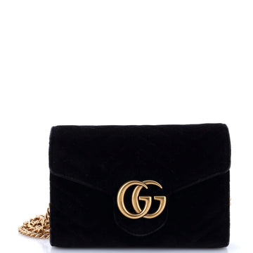 GG Marmont Chain Wallet Matelasse Velvet Mini