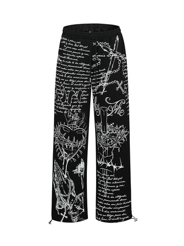 Makersluxe Graphic Straight Leg Sweatpants
