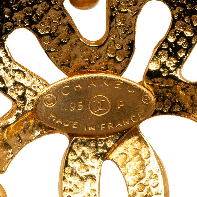 Chanel Vintage Cocomark Clover Necklace Gold Ladies