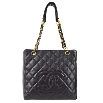 Chanel 2003-2004 Black Caviar Petite Shopping Tote PST