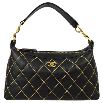 Chanel 2003-2004 Black Calfskin Wild Stitch Handbag