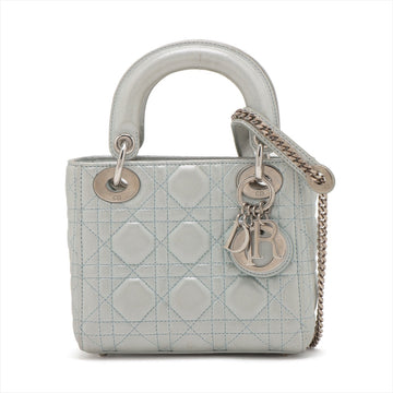 Christian Dior  Dior Mini  Leather 2WAY Handbag Light Blue