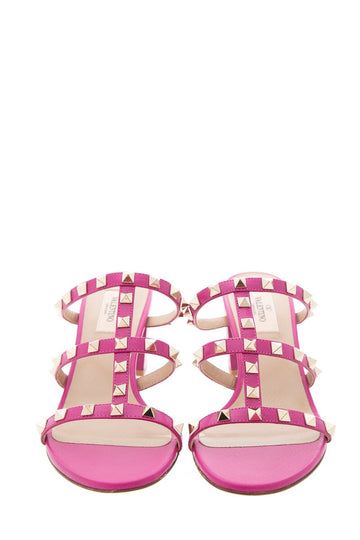 Valentino Fuchsia Rockstud Caged Heeled Sandals SZ 38