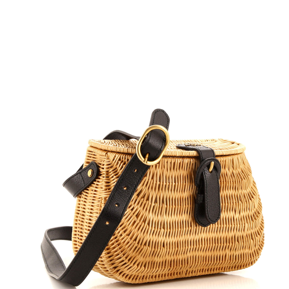 Vimni Shoulder Bag Wicker and Leather