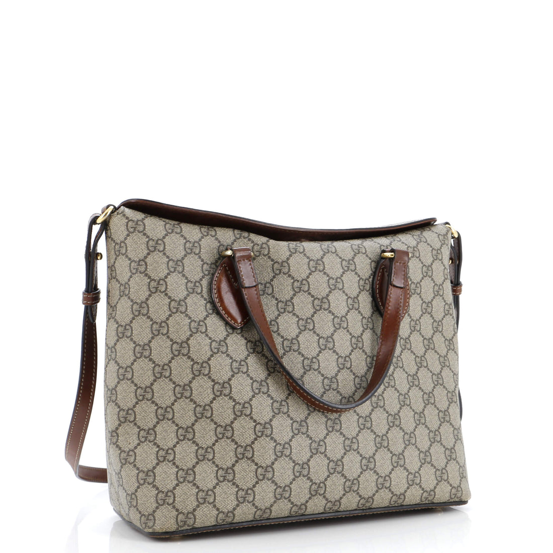 Signature Fold Over Tote GG Coated Canvas Medium