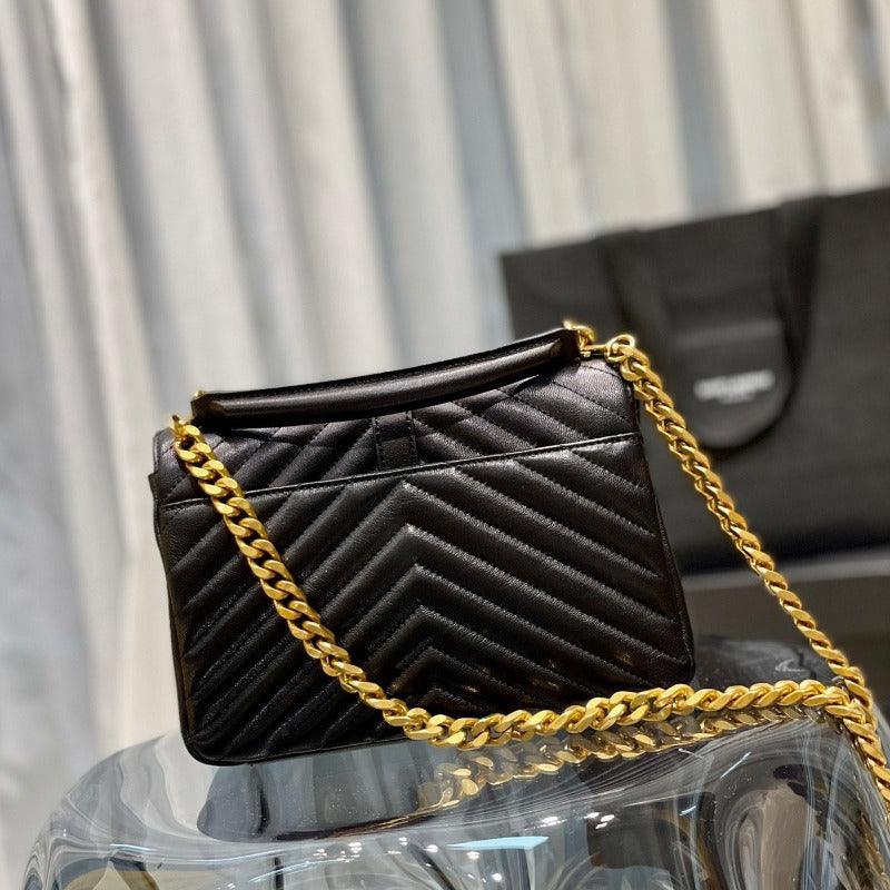 Makersluxe - Logo Plaque Shoulder Bag Black