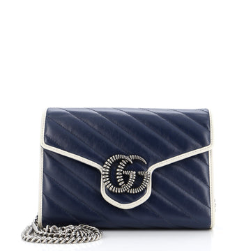 GG Marmont Chain Wallet Diagonal Quilted Leather Mini