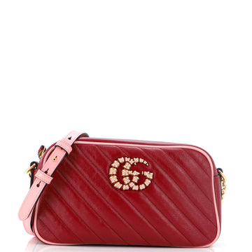 GG Marmont Shoulder Bag Diagonal Quilted Leather Small