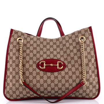 Horsebit 1955 Chain Tote GG Canvas Large